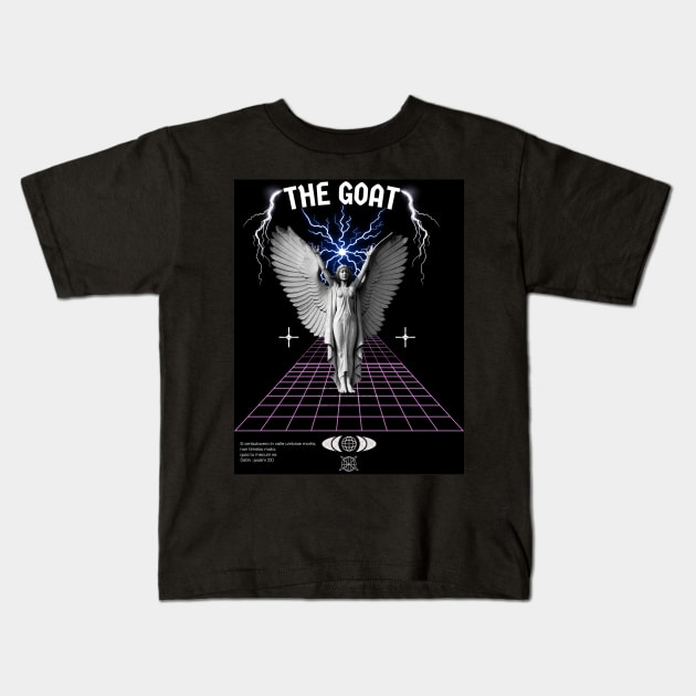 The Goats Angel Lightning Faith Statue Kids T-Shirt by Artisan Design 